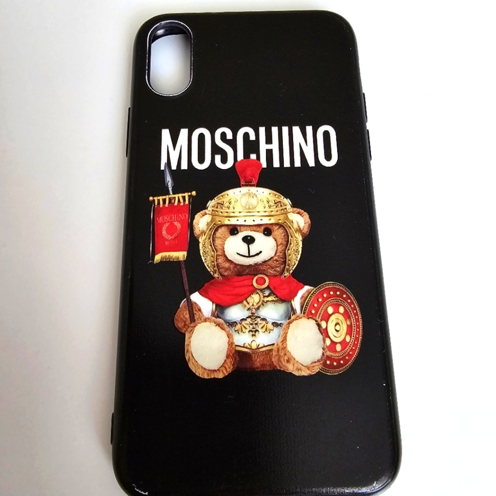 Moschino Roman Teddy Bear iPhone X/XS Case - Black Centurion Motif